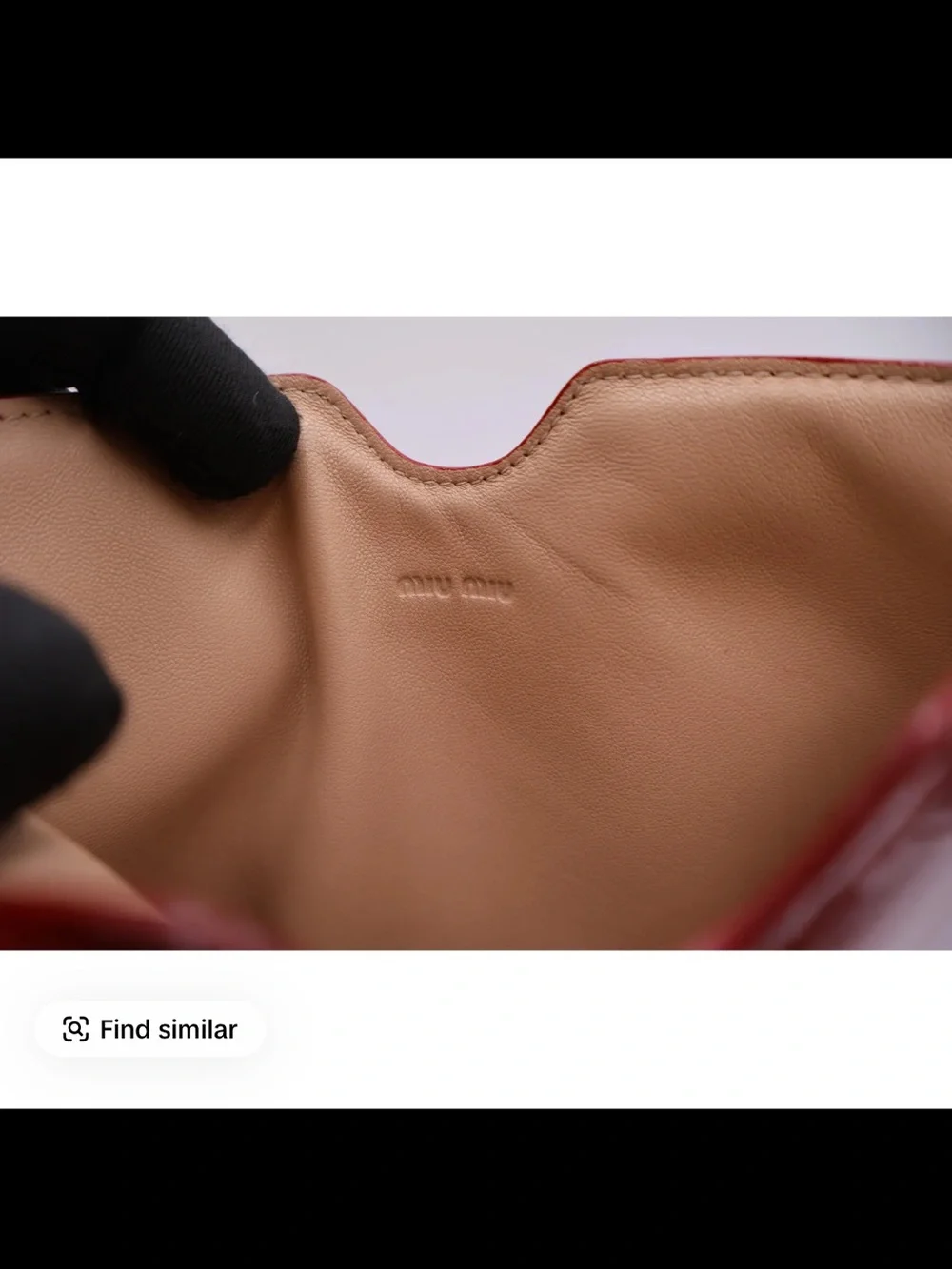 Miu Miu Burgundy Patent Leather Ruffle-Trim bag